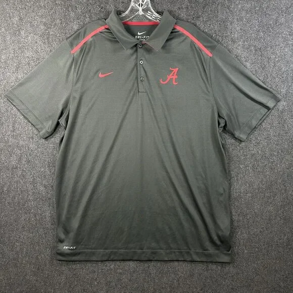 Nike Alabama Crimson Tide Polo Shirt Men’s Extra Large Gray Dri-Fit Team Issued - Picture 1 of 10